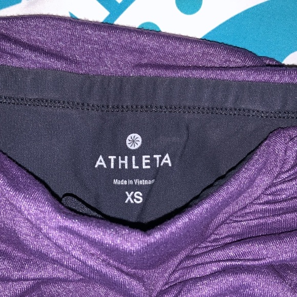 Athleta Skirted Leggings Womens X-Small Gray Purple Yin Yang Yoga Pants - Picture 5 of 12